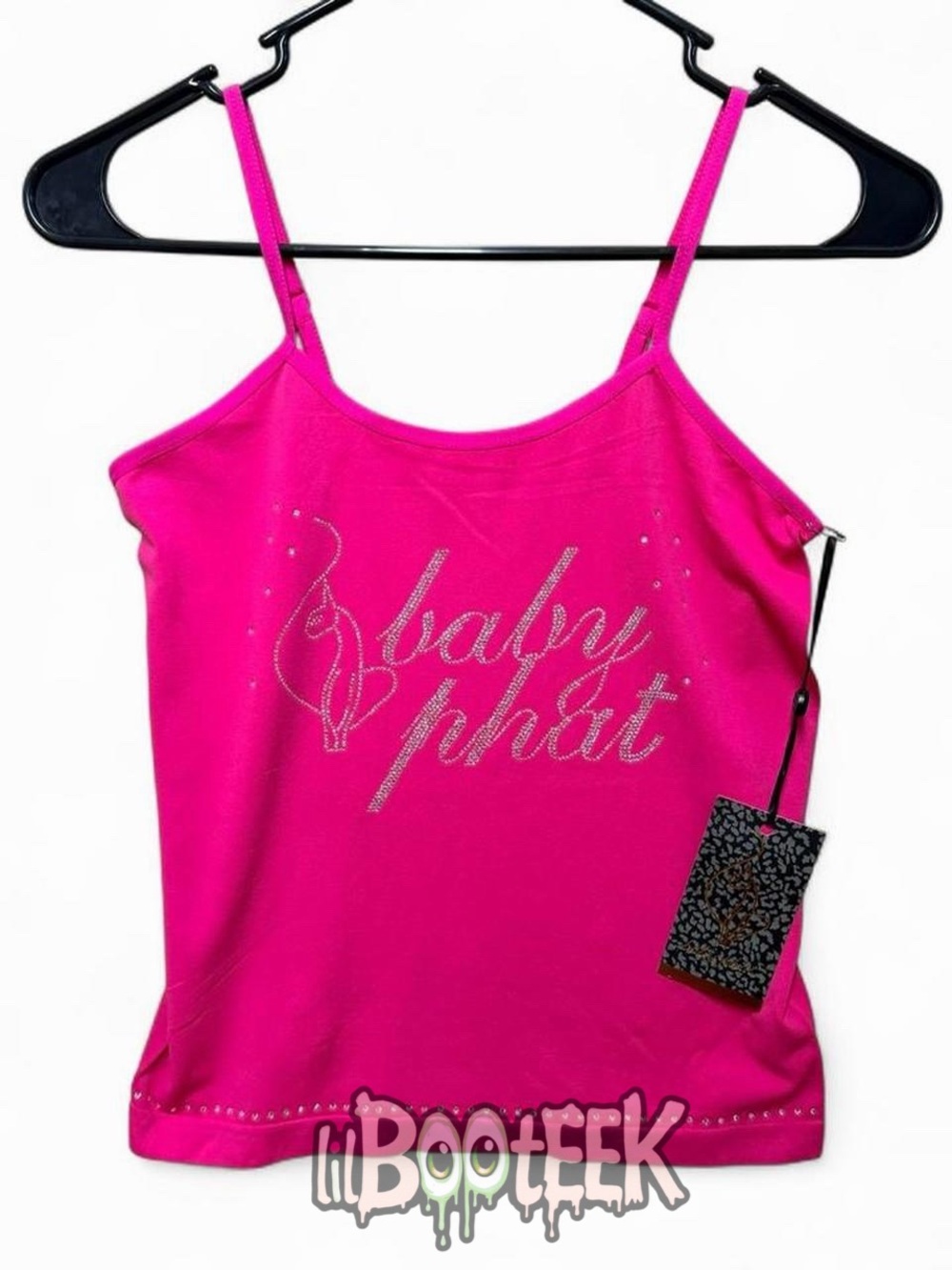 Baby Phat Bright Pink Rhinestone Hem Cami
